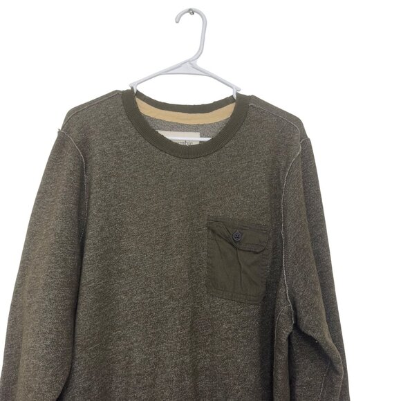Abercrombie & Fitch Mens Olive Crewneck Sweater SZ XL Patched Elbown - Picture 10 of 12